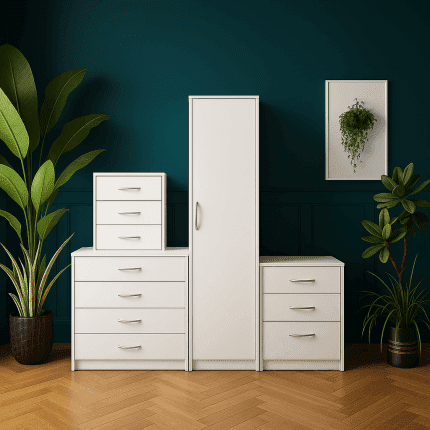 1 Door Wardrobe Set White ( Assembled )