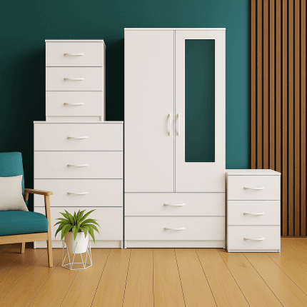 2 Door Wardrobe Set White ( Assembled )