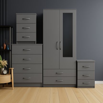 2-Doore Wardrobe Grey