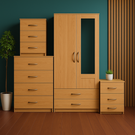 2-Door Wardrobe Oak
