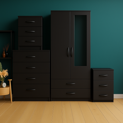 2-Door Wardrobe Black