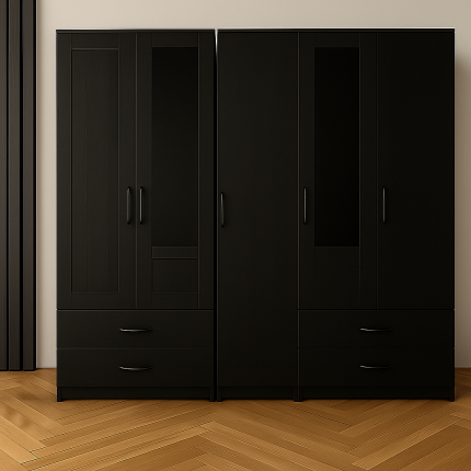 2-HALF MIRROR (5 DOOR) -Black