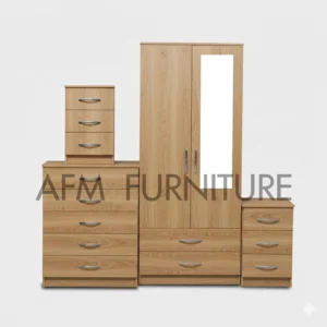 1-HALF MIRROR 2-DOOR WARDROBE SET  ( Assembled )