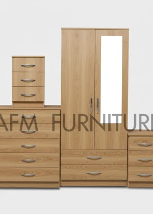 1-HALF MIRROR 2-DOOR WARDROBE SET  ( Assembled )