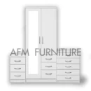 1-FULL MIRROR 2-DOOR  ( Assembled ) - White