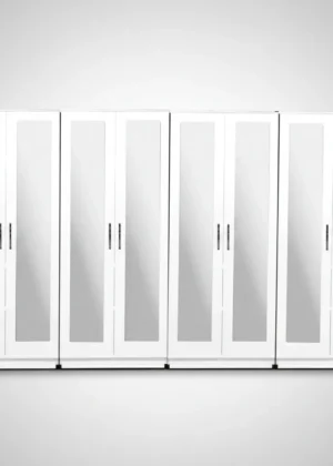 8-FULL MIRROR 8 DOOR WARDROBE (Assembled)