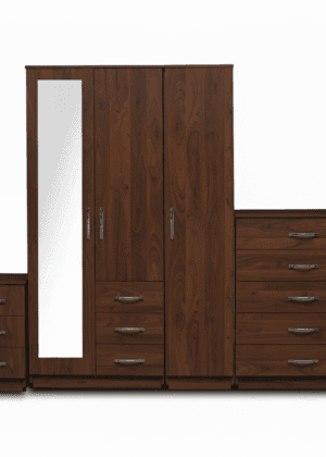 1-FULL MIRROR 3 DOOR WARDROBE (Assembled)