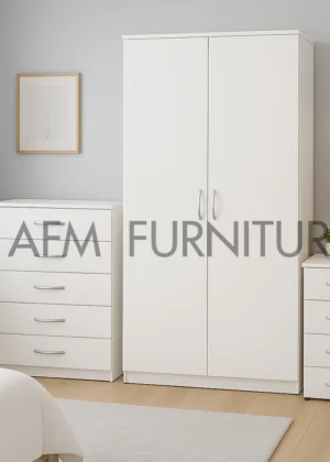 SIMPLE 2 DOOR WARDROBE SET (Assembled)