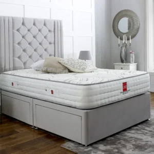 Regal Divan Bed Set with Tall Button Headboard