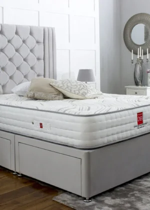 Regal Divan Bed Set with Tall Button Headboard