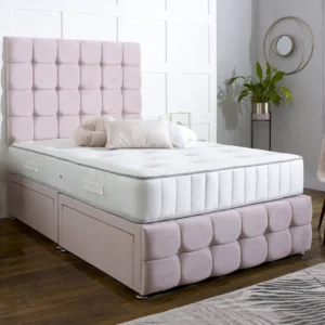 Delilah Divan Bed Set with Tall Button Headboard and Footboard